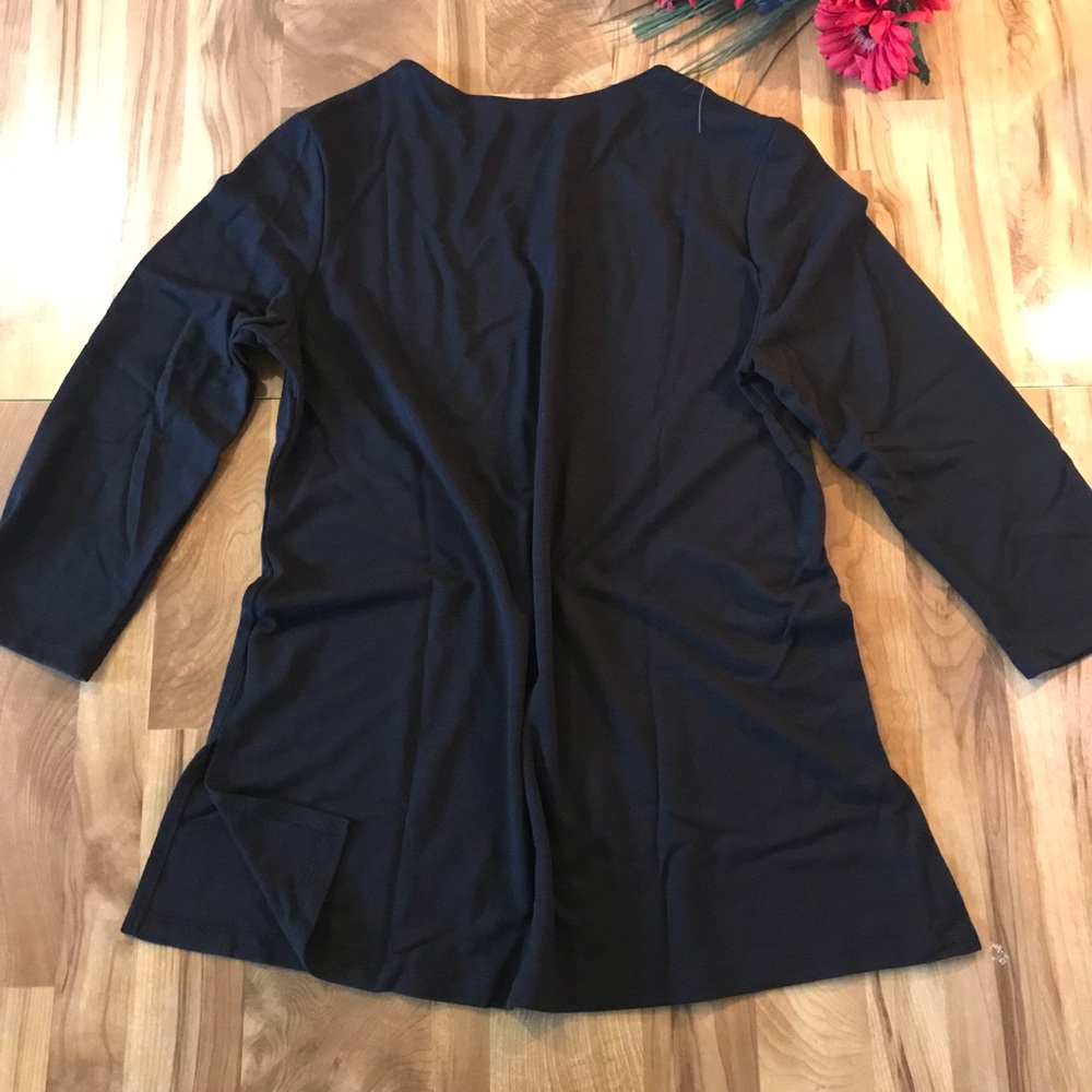 SLINKY BRAND 3/4 SLEEVE SOLID SCOOP NECK TUNIC